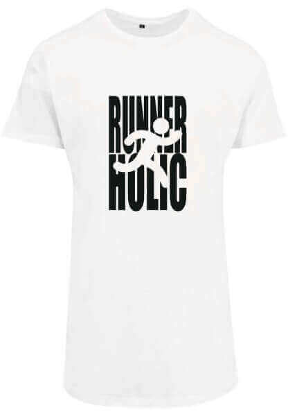 Runnerholic - Shaped Long T-Shirt weiß