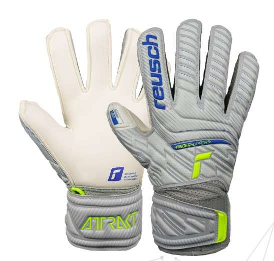 Reusch Attrakt Grip Finger Support Junior vapor gray/safety yellow