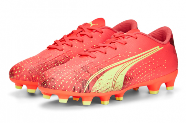 Puma Ultra Play FG/AG Kinderfussballschuh - Fiery Coral-Fizzy