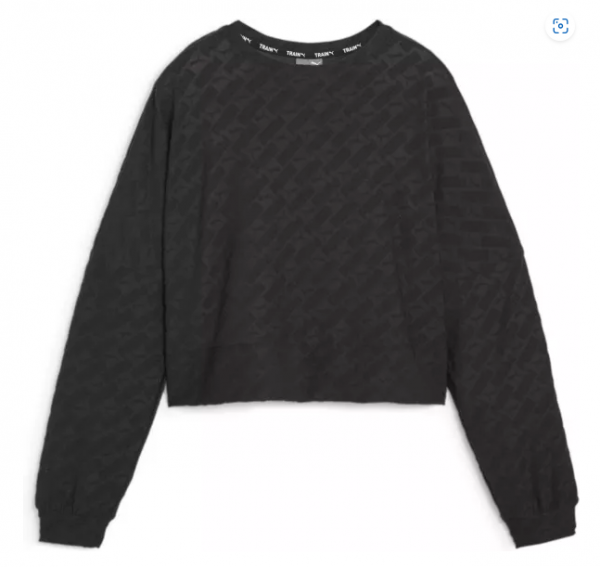 Puma Fit Branded Fleece Crew Sweatshirt Damen puma black
