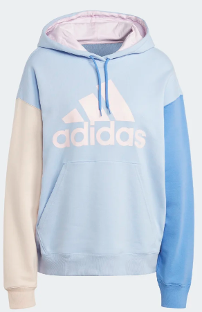 Adidas Sweatshirt Essentials Big Logo Oversized French Terry Hoodie - Blue Dawn / Clear Pink / Wonde