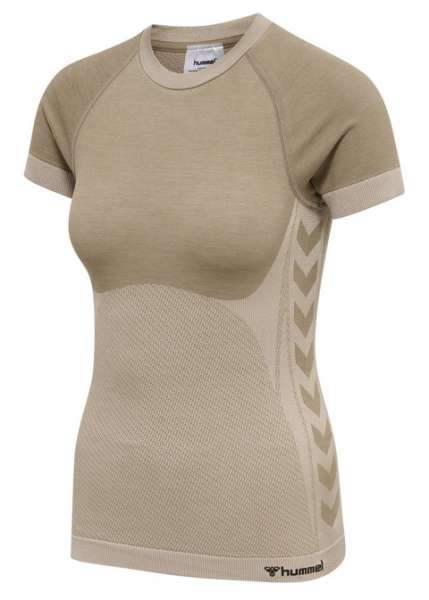 Hummel hmlCLEA Seamless Tight T-Shirt - chateau gray/driftwood melange