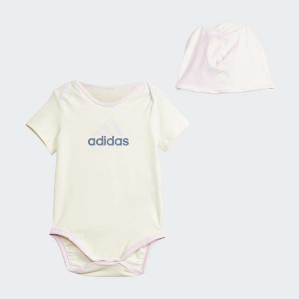 adidas Baby Anzug &amp; Mütze - weiß/rosa