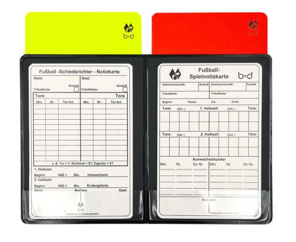 Schiri Pocket-Set Fussball mit Disziplinarkarten Original 12x9 cm