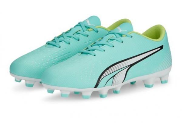 Puma Ultra Play FG/AG Pursuit - Electric Peppermint/Weiß/Fast Yellow Kinder