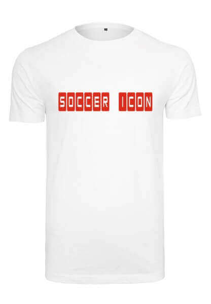 Soccericon - T-Shirt Round Neck weiß