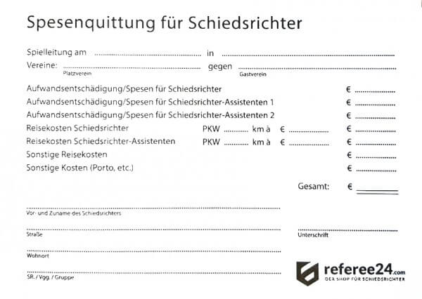 referee24 Schiri-Quittungsblock