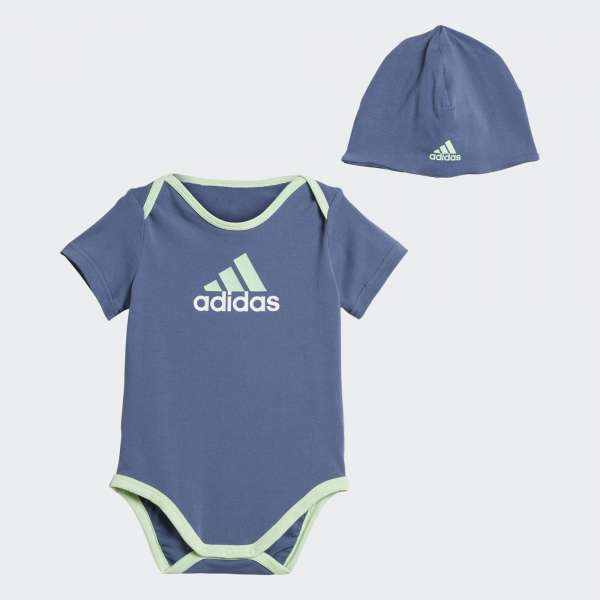 adidas Baby Anzug &amp; Mütze - blau/mint