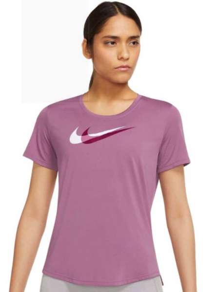 Nike Dri-Fit Swoosh Run Shirt Damen light bordeaux/white