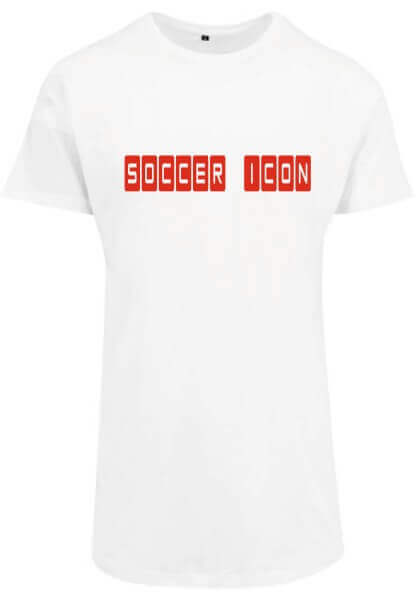 Soccericon - Shaped Long T-Shirt weiß