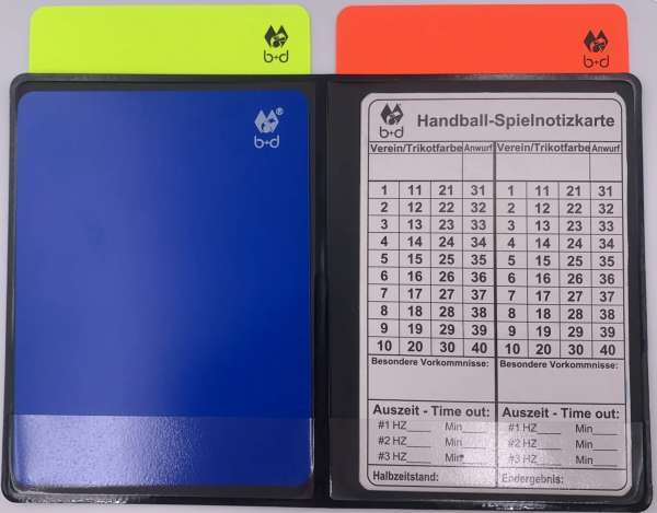 Schiri Pocket-Set Handball mit Disziplinarkarten Original 12x9 cm