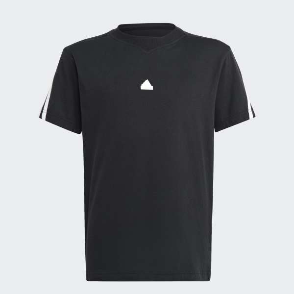 adidas Baumwollshirt mit Logo - schwarz/weiß