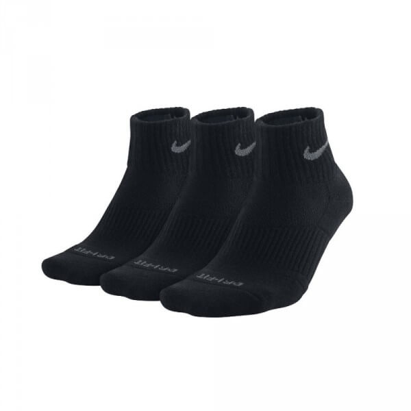 Nike Dri-FIT Quarter ROW Socken 3 er Pack - schwarz