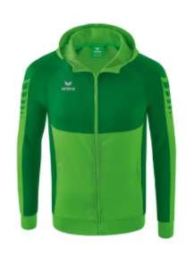 Erima SIX WINGS training jacket with hood - green/smaragd/white