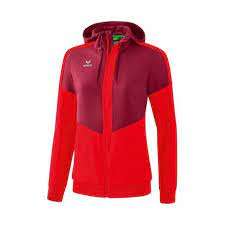 Erima Damen Squad Tracktop Jacke mit Kapuze - rot