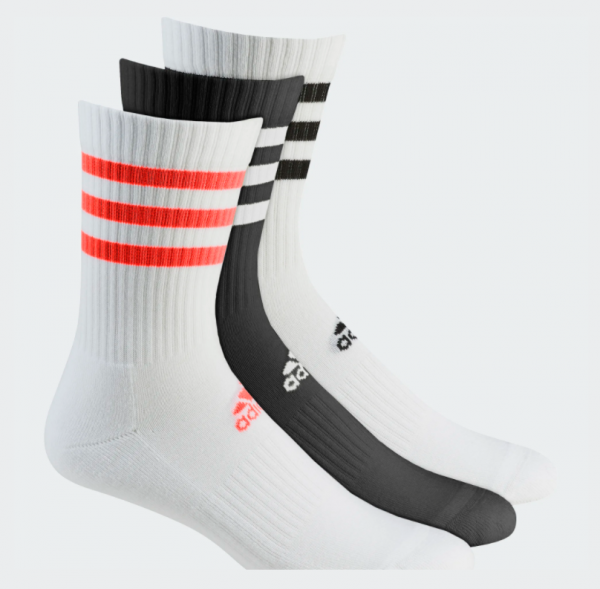 adidas 3S CSH Crew Socks - weiß/schwarz/orange