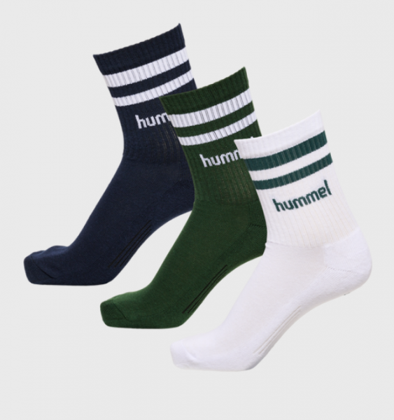 Hummel 3er-Pack Socken Blau / Grün / Weiß