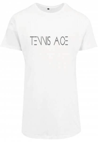 Tennis Ace - Shaped Long T-Shirt weiß