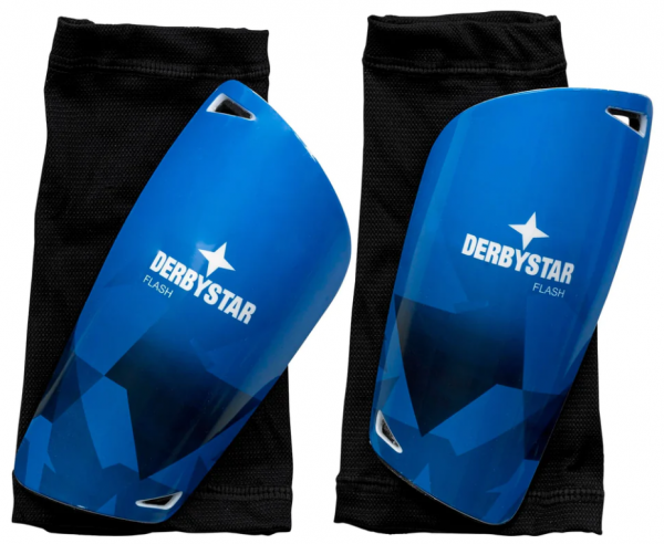 Derbystar Schienbeinschoner Flash blau/schwarz