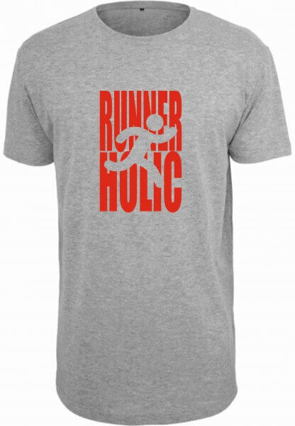 Runnerholic - Shaped Long T-Shirt grau