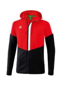 Erima SQUAD Trainingsjacke mit Kapuze rot/schwarz