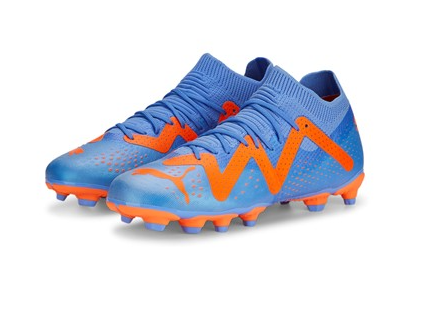 Puma FUTURE MATCH FG/AG Jr - Blue Glimmer-PUMA White-Ultra Orange