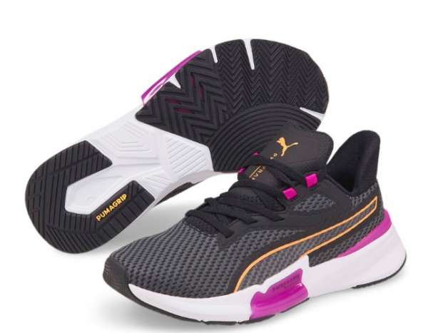 Puma Powerframe Gymschuh Damen - puma black/deep orchid/neon citrus