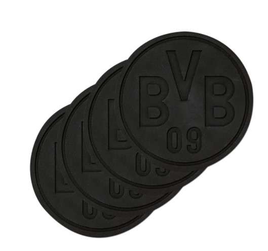 BVB Silikonuntersetzer 4er Set schwarz