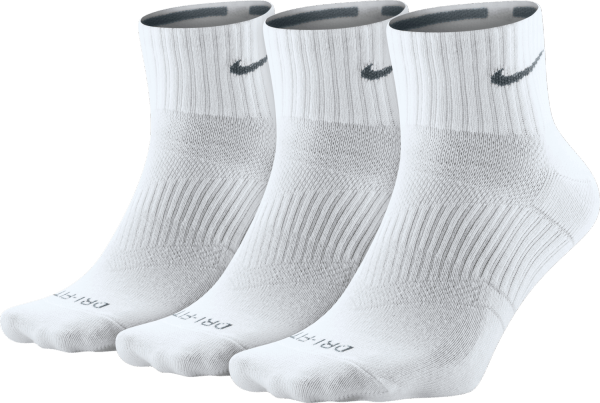 Nike Dri-FIT Non-Cushion Quarter Socken 3 er Pack - weiß