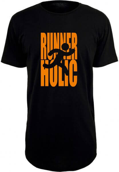 Runnerholic - Shaped Long T-Shirt schwarz