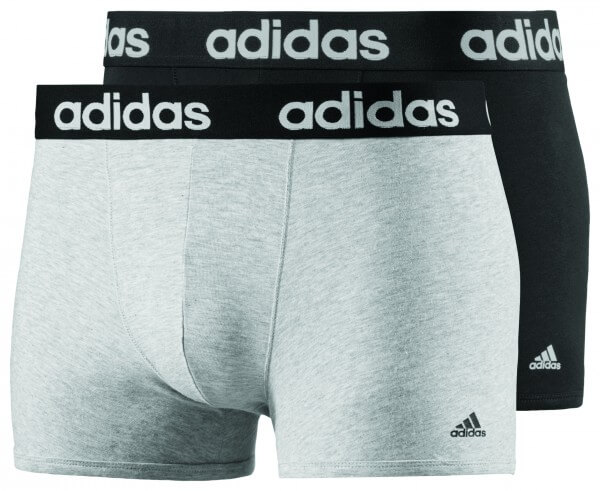 adidas Ess Trunk Boxershorts 2Pack - grau/schwarz