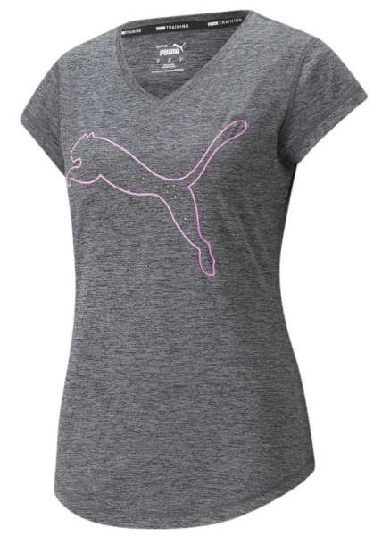 Puma Train Favorite Heather Cat Tee puma black/deep orchid cat