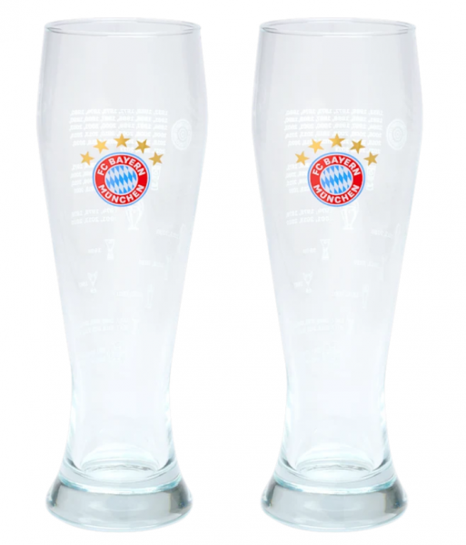 FC Bayern München Weißbierglas 2er-Set Erfolge