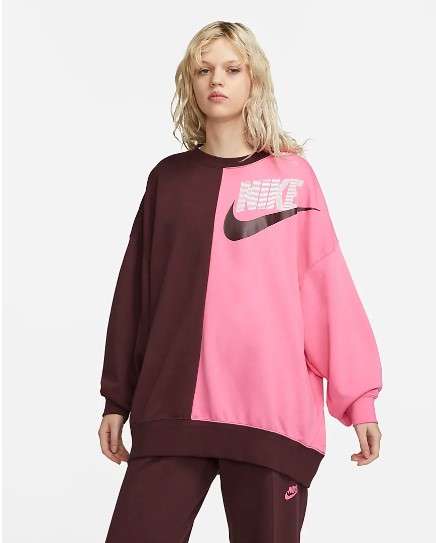 Nike Women Oversized Sweater - burgundy crush/pinksicle