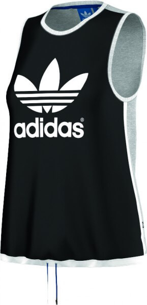 adidas Damen Originals Train Snap Tank Top - schwarz/grau