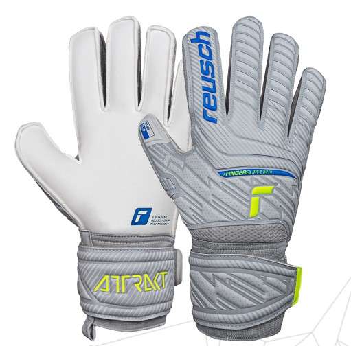 Reusch Attrakt Grip Finger Support gray/safety yellow