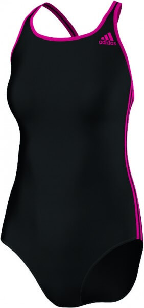 adidas Damen 3S Badeanzug - schwarz/pink