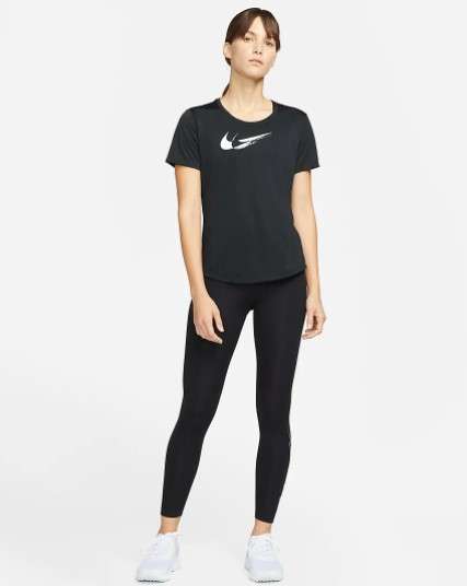Nike DRI-Fit Swoosh run Shirt Women black/white